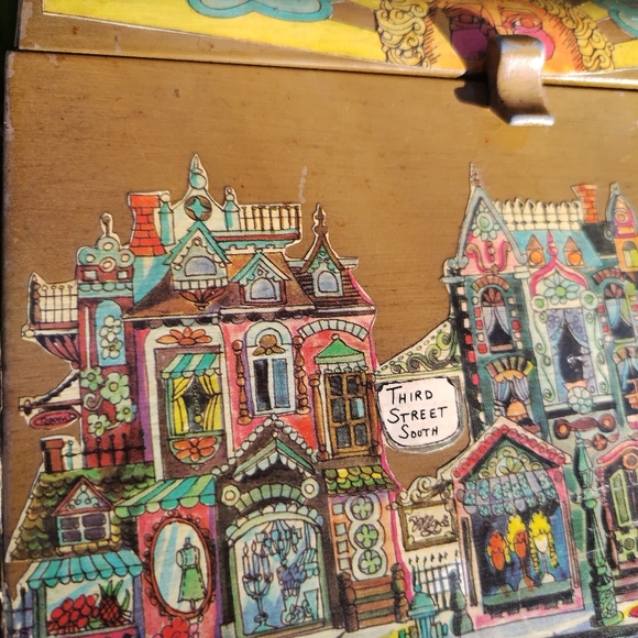 '60s, '70s vintage lunch box style metal bag handbag - Picture 2 of 9